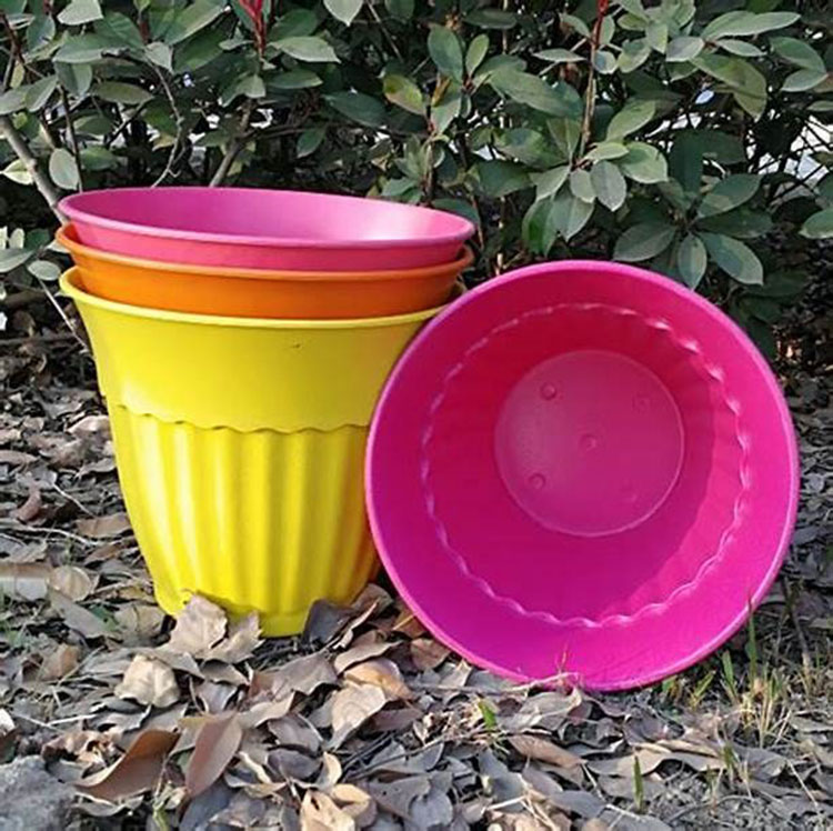 Vaso da fiori in fibra di bambù con striscia di drenaggio